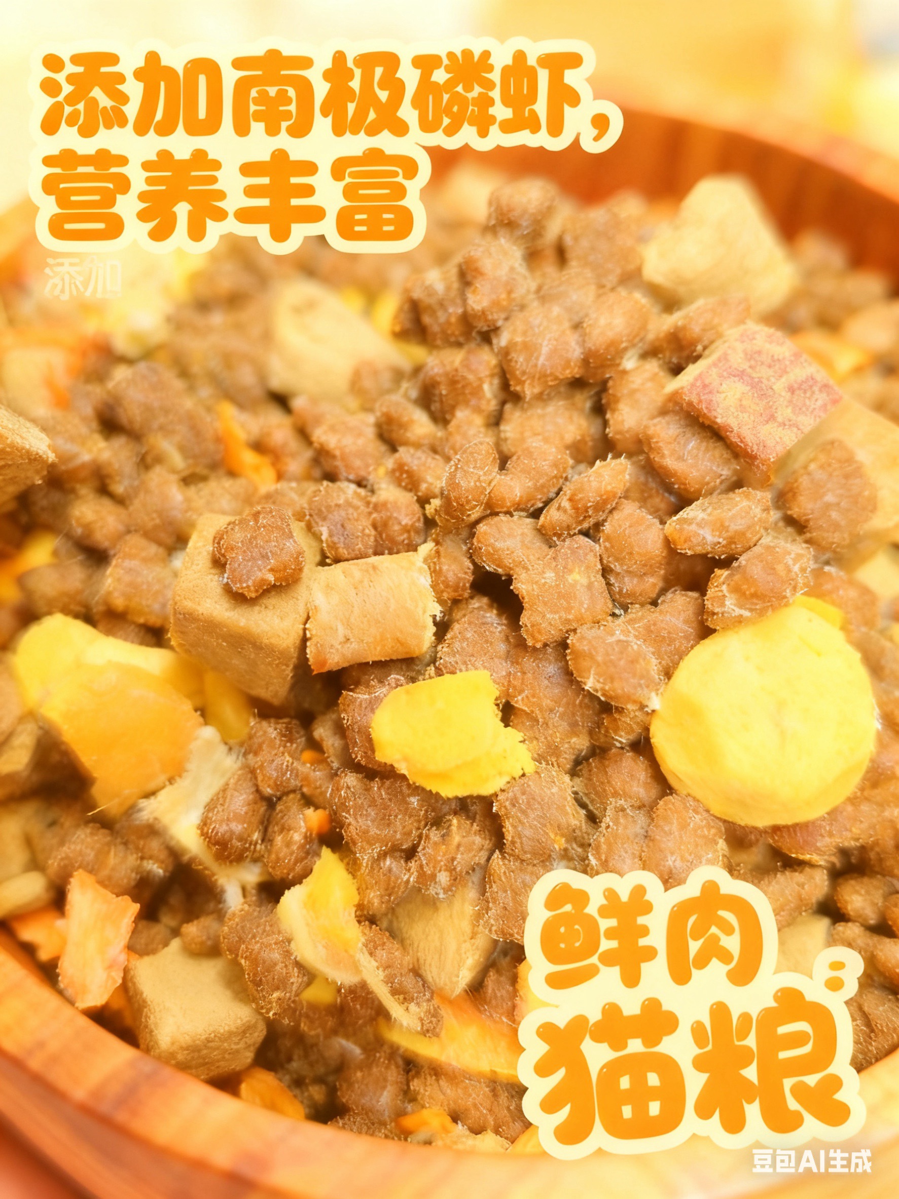 翻寻味自制四拼鲜肉冻干猫粮营养高蛋白天然猫粮南极鳞虾蛋黄