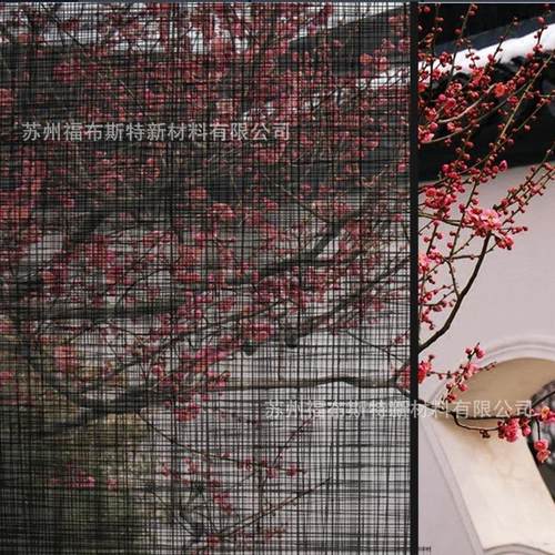 PET纱布纹黑色装饰膜建筑卧室办公室店铺玻璃透明装饰玻璃膜