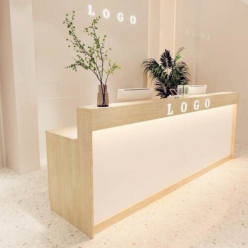 吧台前台接待台公司柜台前台桌服装店奶茶店美容院简约收银台桌子