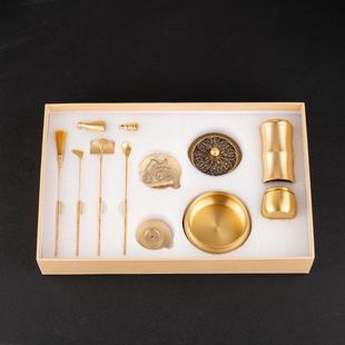 香道套装香具用具入门黄铜香篆熏香炉用品香粉家用香道工具全套