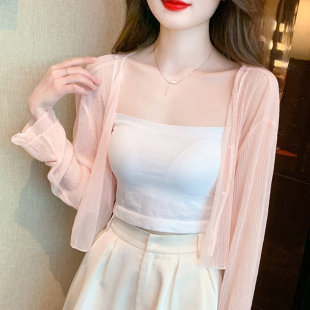 雪纺开衫 小披肩外套配吊带裙外搭罩衫 短上衣 2025新款 防晒衣女夏季