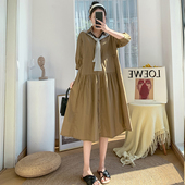 孕妇上衣夏季 网红洋气夏天裙子高级感大码 连衣裙2021新款 孕妇夏装