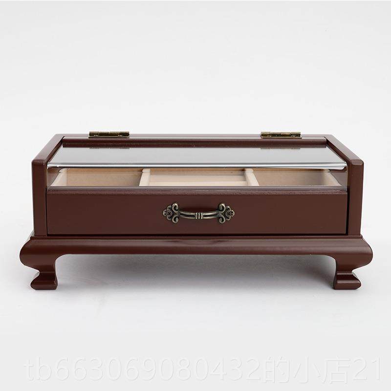 新款珠弘艺堂首饰盒木质宝饰品盒手錬手镯戒耳环手表收纳盒精致小