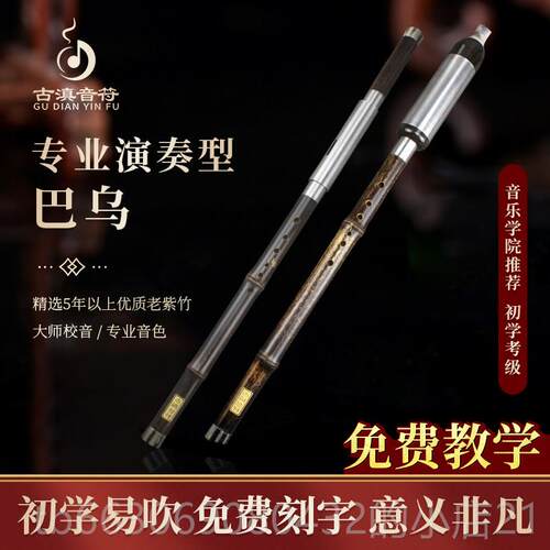 高档云南古乐滇注紫竹级专业演奏学生少儿f成人C平B初g调七孔巴乌