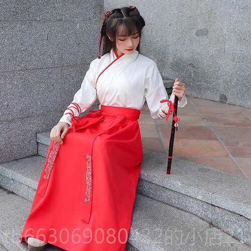新款中国风古装中运小学生合唱演出服男女业照动会汉服改良毕汉元