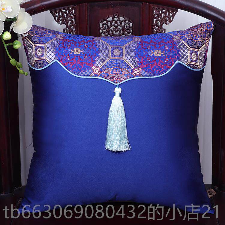 新款艺旭 中椅式古典沙发田园流苏公室靠垫抱枕红办木坐必靠枕套