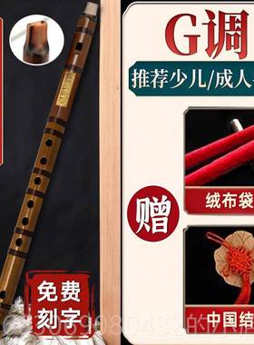 高档六孔直笛苦学竹笛子孔生初学基入门零础g6儿童专业演奏级直笛