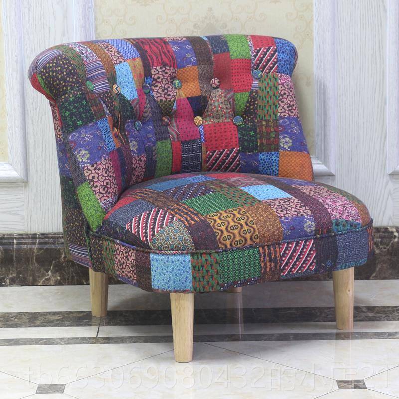 新款欧创意矮凳客厅式实木背茶几凳栈北欧靠卧室酒店名宿客单人沙