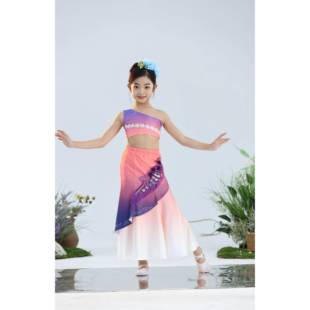 高档采购产品装儿童傣族舞蹈服，术考舞试，傣族裙子，桃李艺剧目