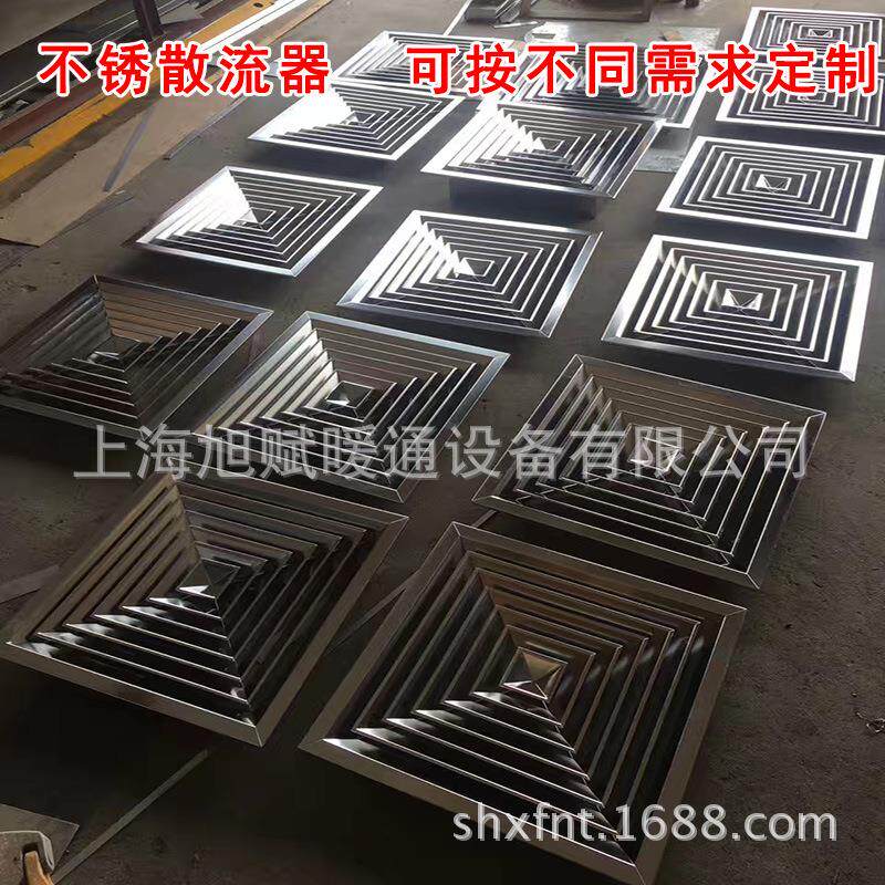 304不锈钢方形散流器中央空调进出风口双层单层回风防雨百叶窗