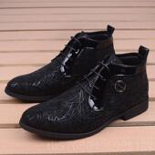 尖筒鞋 新款 英伦头短靴男皮鞋 春秋士男布面韩版 休闲马丁靴男 高新款