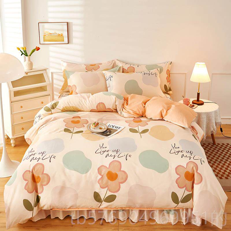 新款全棉床上件套棉床裙式床季罩款公主风1.8x2m米双四人四通用防