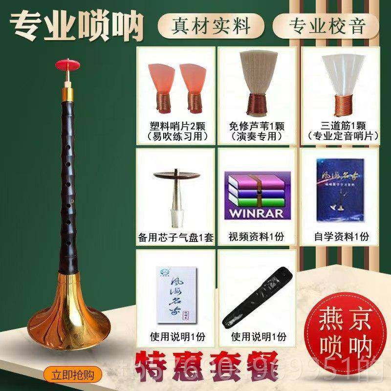 新款孔长笛唢呐专业六孔长笛指法锁唢呐乐器全套六成人和儿为童D