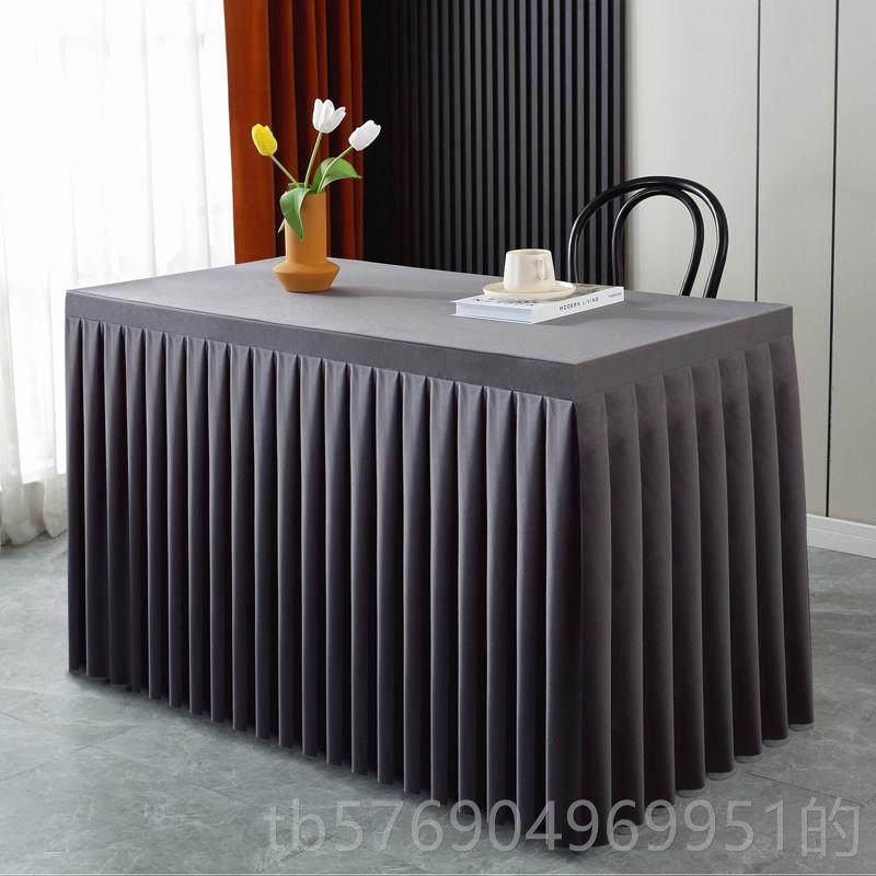 新款台呢会议桌布会议室哑光高感绒布长办方形公桌级套罩展会色灰