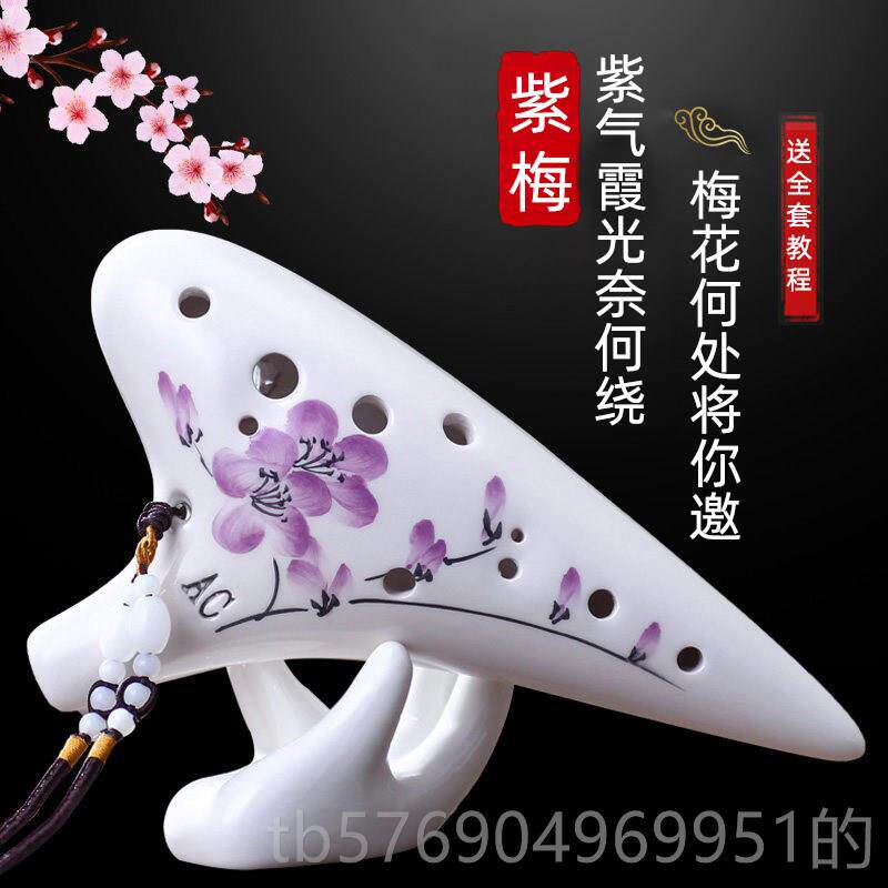 新款陶笛12孔学入门十二孔精中器音AC调初淘笛埙新6孔乐孔准音色