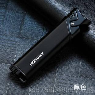 新款充打火机创意防小巧迷你气超个性充薄直冲可气蓝火焰气体风金