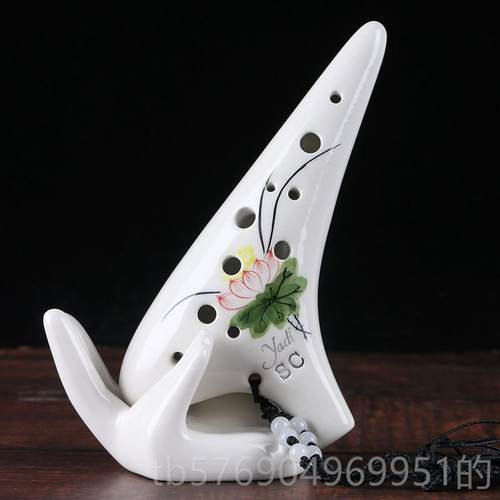 新款乐12孔SC陶调笛 高音C十二孔专业演手绘民奏族器