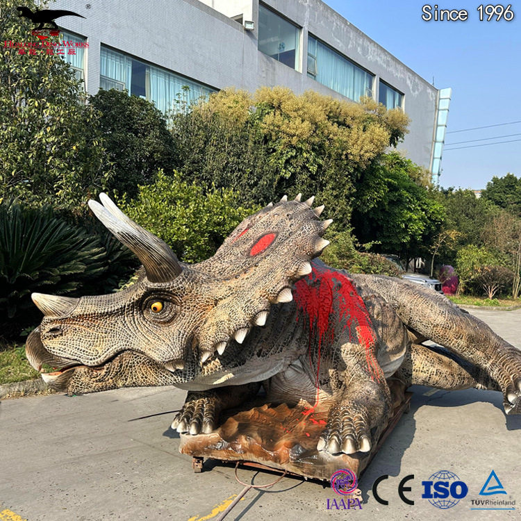 仿真恐龙模型受伤三角龙 博物馆景区公园打卡引流摆件 支持定制