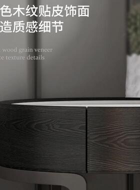 BER1号圆LSB柜改卧极简圆床头柜代简约岩现板带抽屉边柜时尚室床