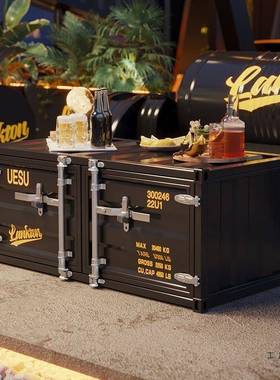 工业风集子装96046几箱茶储物柜矮柜边柜铁个性创意收艺纳柜小箱