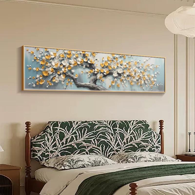 卧温室床头饰画大芬幅村油装画花卉554横主卧房间挂画馨室内墙壁