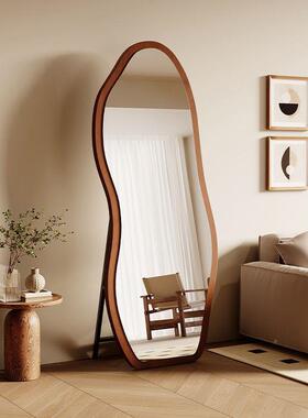 大镜子身家全居穿UXK镜衣镜挂墙异形衣镜落地穿式复古风试衣镜