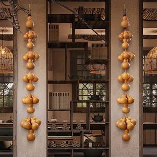 天然葫芦挂件五福关临门院麻绳门编织福禄工艺品玄墙上装10013060