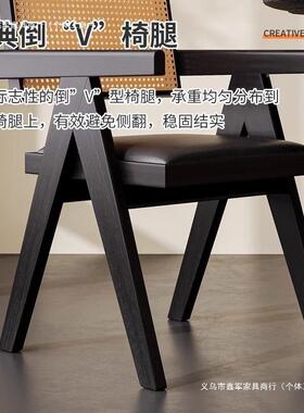 复古法式餐厅椅实木用椅子客酒JND店扶手椅中家古昌加迪尔休闲靠