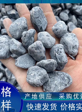 水磨黑砾石天然黑石黑色鹅卵石园林石景观石庭院铺路造景装饰石头