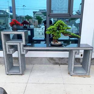 石架中盆式仿古做旧室内花客厅庭院石08头摆件方墩景青石底座花雕