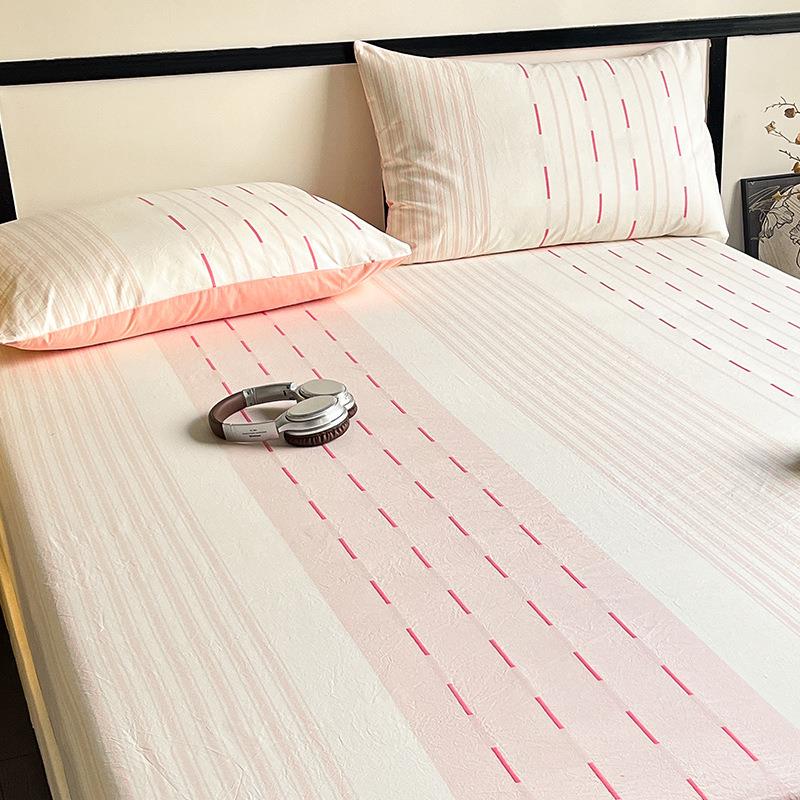 20宿25新款1罩0HJ2411100全棉提花床笠单件纯尘棉床垫保护单人舍