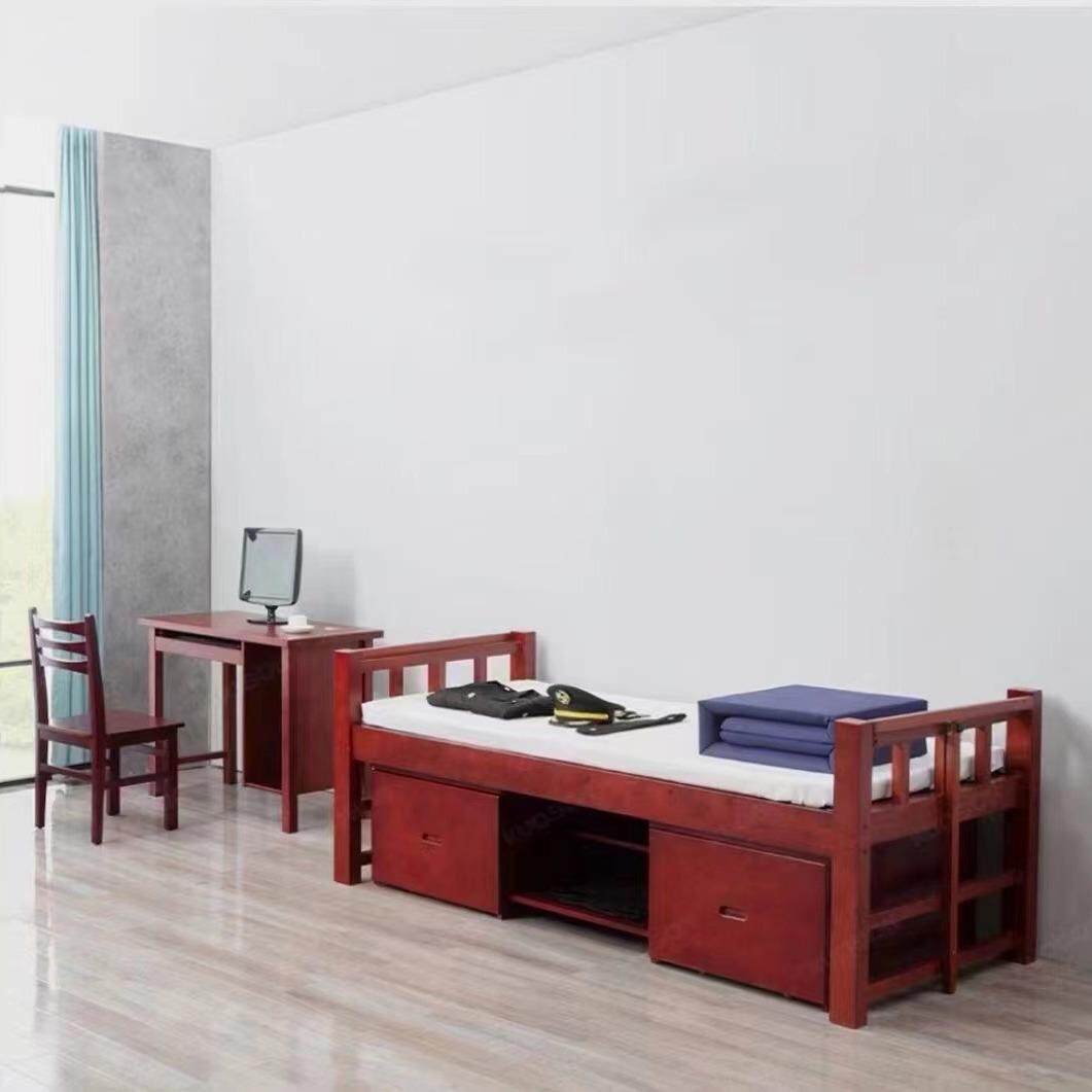 下木质制床上式铺宿2000*900舍双层床更衣柜内营务柜房电脑桌