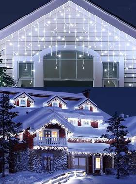 新led条窗帘0灯10米40灯低压可串冰联橱窗款门JQT店装饰圣诞节日