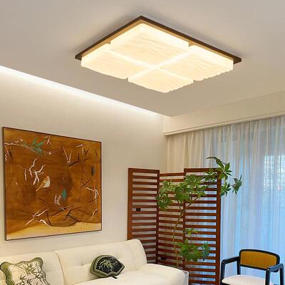 客厅吸顶灯饰主灯长中方形古风实奶油古卧67974室书房间新复中式