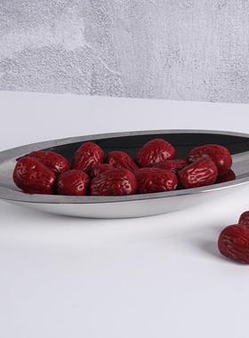 现代轻13638奢客厅茶桌面水果盘饰品摆样板房酒几店件金高脚水晶