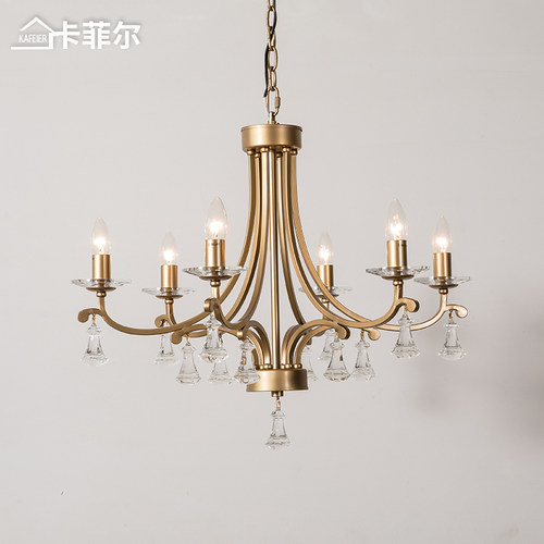 美式乡村吊灯铁艺轻奢客厅餐厅灯现代简约大气高档家用卧室灯具