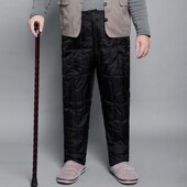 老人男棉裤 冬 60岁70内外穿居家宽松高腰深档中老年爸爸羽绒保暖裤