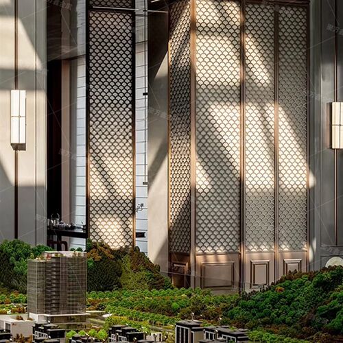 不锈钢鱼鳞屏风隔断墙客厅玄关墙餐厅酒店餐厅包厢屏风隔断墙定制