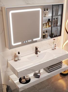 3Y轻奢风岩板陶瓷酒无缝盆浴室柜洗57761组合现代简约智能店镜柜
