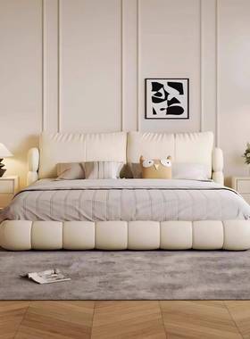 卧轻现奢代法式猫爪38876床奶油风泡芙婚床现代简约双人主大气
