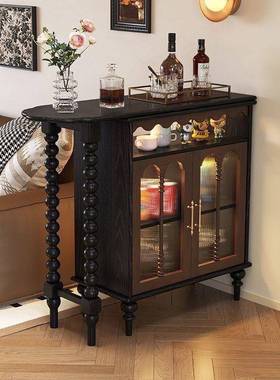 法式复古实台木伸30557缩台家用吧小户型隔厅断一体客边柜阳收纳