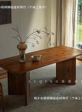 中古书风实木餐师桌厅家用去客56328化大长餐桌办公桌桌原木茶桌