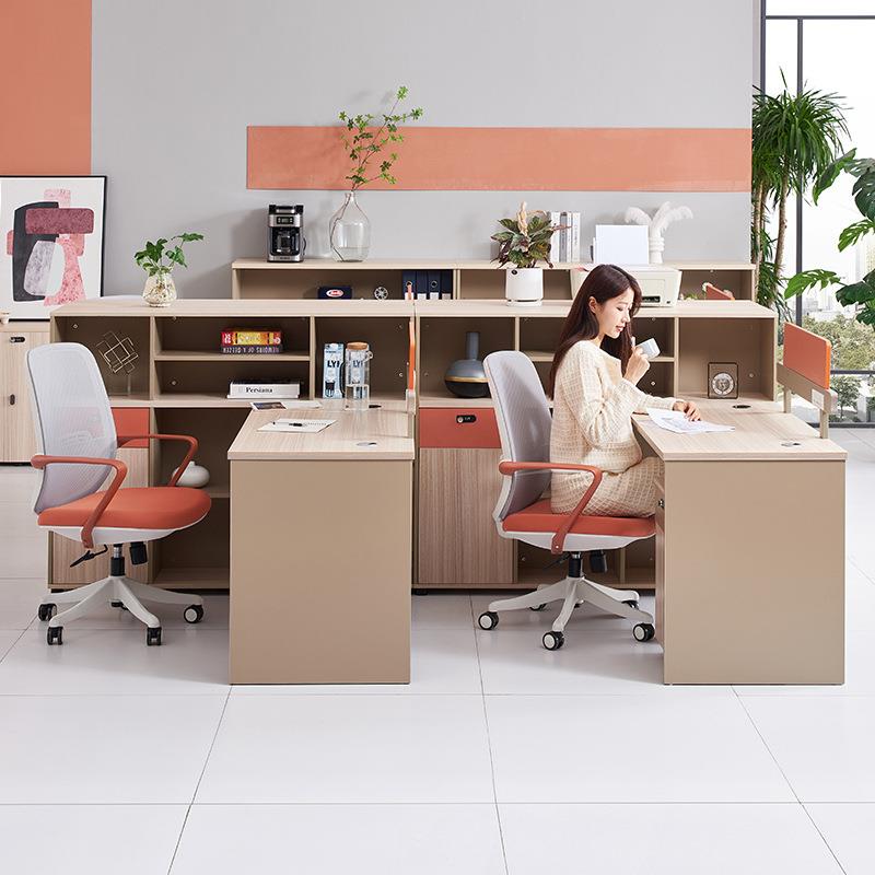 办公桌椅合工财务工VJC作卡员位卡座职员4人工作电组脑桌办公室家