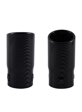 m汽车OAA改尾喉通用排气管通用直碳纤维尾装款喉76m黑色消声器汽