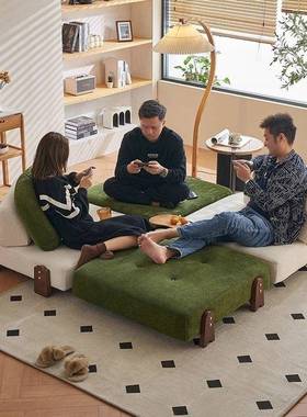 懒沙发豆腐发块人客厅单人沙床两用沙发可叠MBM睡可躺折休闲椅床