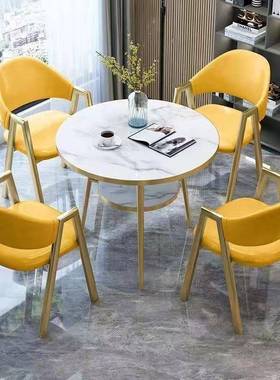 意式轻奢洽谈客厅椅组合售楼现处接待桌会台商用76266代简约双层