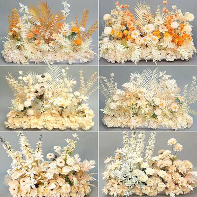 香槟色礼婚礼布置角花舞台花装饰花酒店路堂71911婚庆引花仿真花