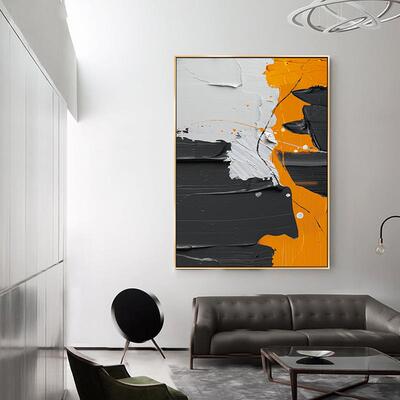 现代过简约抽画象玄关装饰画走轻奢挂客厅落地画楼廊梯道IQP墙面