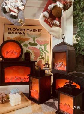 火焰灯壁小灯炉氛围灯火光用装饰火炉室内桌面摆件灯89123假壁炉