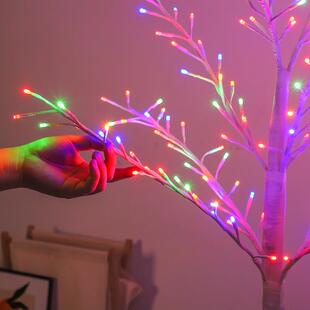 LED真景氛观鞭炮树灯居卧室家装饰灯节日围布置发KMM光彩仿灯